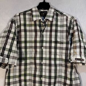 Southpole Men's Short Sleeve Button Up Plaid Shirt Size L Casual Comfort Relaxed